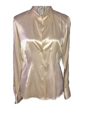 Vintage Silk Button Down Blouse, size 8